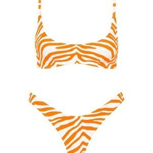 LIKE NEW Triangl Maia swimsuit | Top + Bottom: S | Orange zebra